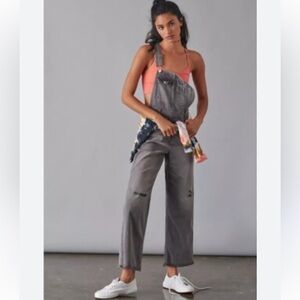 Anthropologie Gray Denim Overalls